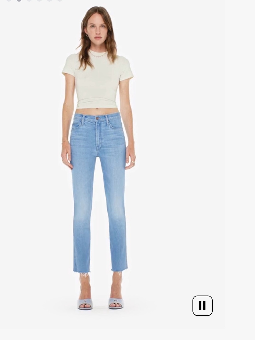 MOTHER Light Blue High-Rise Straight Jeans